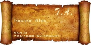 Tenczer Alex névjegykártya